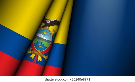 Bandera doblada de Ecuador gráfica y etiqueta. Elemento de impacto para el uso que desea hacer de él.