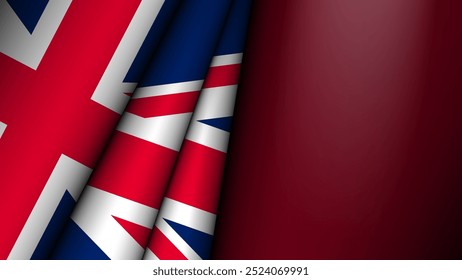 Folded flag of England graphic and label. Element of impact for the use you want to make of it.