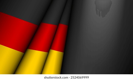 Folded flag of Germany graphic and label. Element of impact for the use you want to make of it.