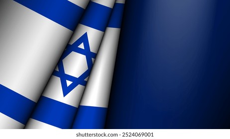 Folded flag of Israel graphic and label. Element of impact for the use you want to make of it.