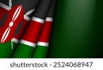 Folded flag of Kenya graphic and label. Element of impact for the use you want to make of it.