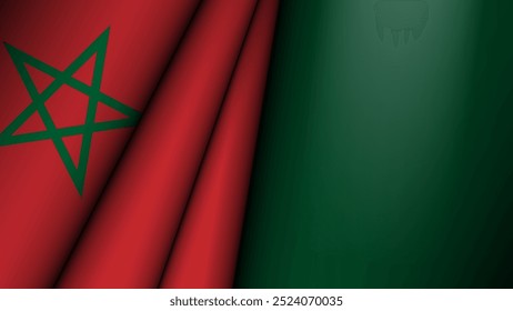 Folded flag of Morocco graphic and label. Element of impact for the use you want to make of it.