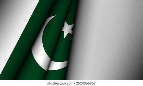 Folded flag of Pakistan graphic and label. Element of impact for the use you want to make of it.