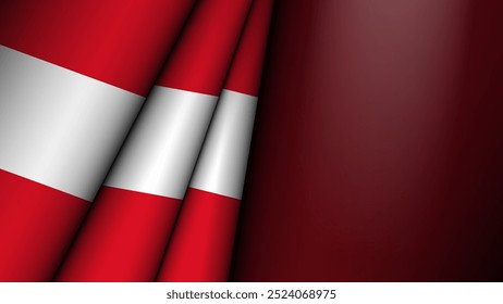 Folded flag of Peru graphic and label. Element of impact for the use you want to make of it.