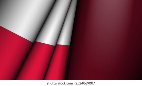 Folded flag of Poland graphic and label. Element of impact for the use you want to make of it.