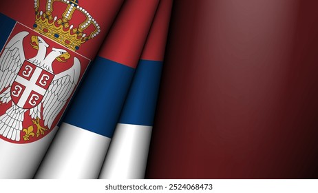 Folded flag of Serbia graphic and label. Element of impact for the use you want to make of it.