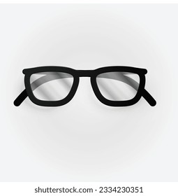 Folded glasses vector icon in isometric projection. Classic round eyeglasses illustration. Fashion, medical, style accessory. Optical instrument for good eyesight. Isolated on white background