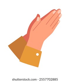 Folded god prayer hands vector illustration