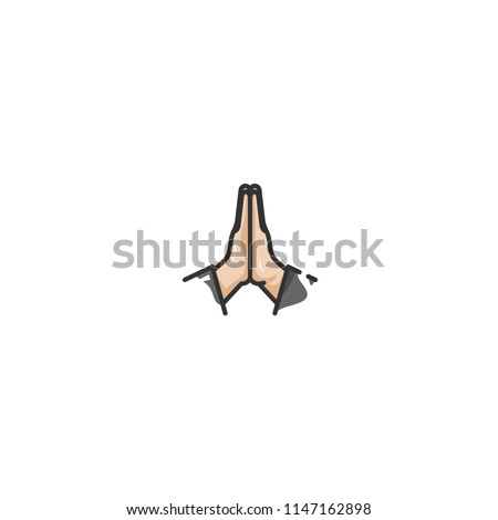 Folded hand color icon