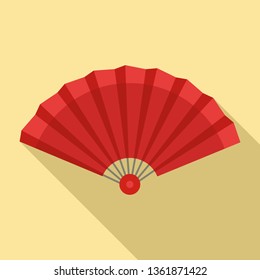 Folded hand fan icon. Flat illustration of folded hand fan vector icon for web design