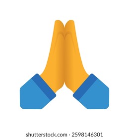 folded hands emoji clipart vector illustration design