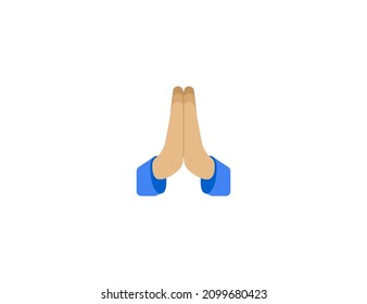 Folded Hands Emoji Gesture Medium Light Skin Tone. Medium Light Skin Tone Folded Hands emoticon gesture