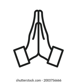 Folded Hands icon vector image. Can also be used for Carnival. Suitable for mobile apps, web apps and print media.