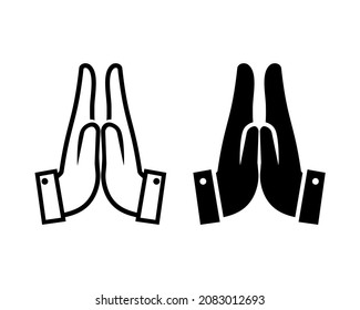 Folded hands, pray icon. Illustration vector