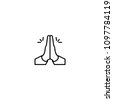 drawn praying hands icon