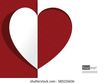 Folded heart, card with copy-space