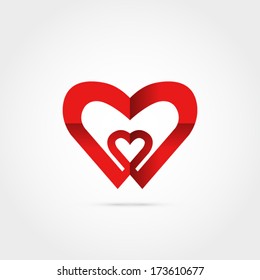 Folded heart vector design