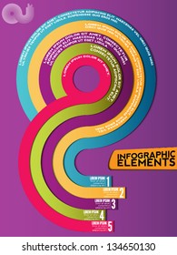 Folded infographic stripes template. Usable for presentations, infographics and as an magazine layout.