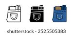 Folded jeans icon. Pants symbol. Denim clothes sign. Jean trousers vector illustration. Blue garment pictogram. Fashion clothing concept isolated.