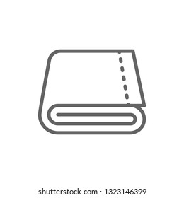Folded large bath towel line icon.