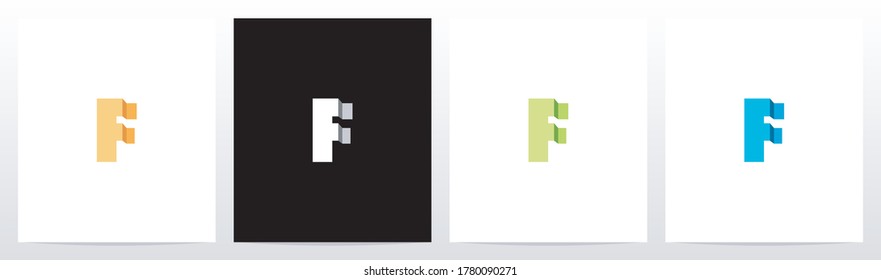 Folded Letter Logo Design F