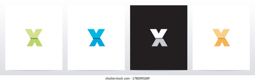 Folded Letter Logo Design X