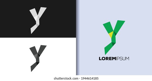 letra plegada y conjunto de logotipos plantilla de idea vector