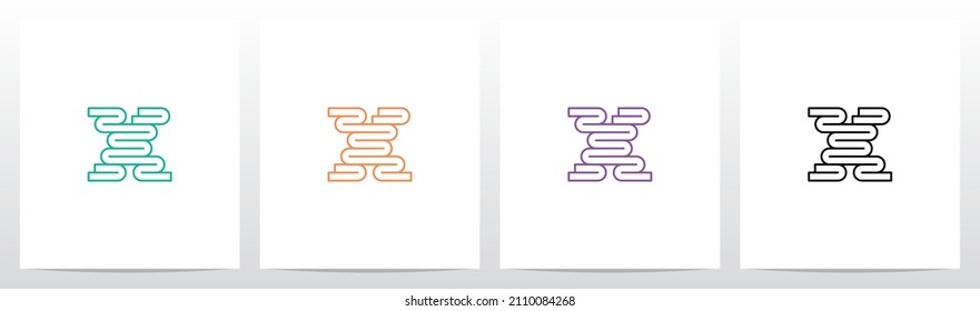 Folded Lines Letter Logo Design X