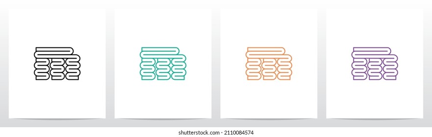 Folded Lines Letter Logo Design M