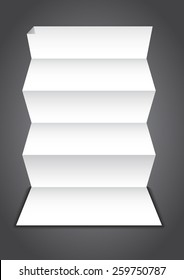 folded long white clean paper sheet with shades. vector illustration