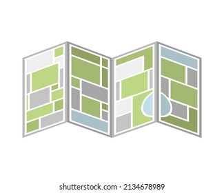 folded map city navigation icon