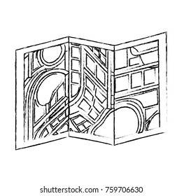 folded map city navigation location symbol
