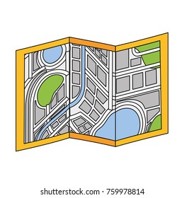 folded map city navigation location symbol