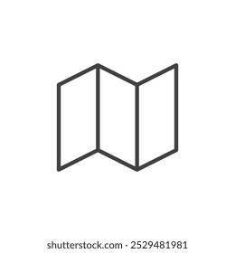 Folded map icon symbolizing navigation or geography.