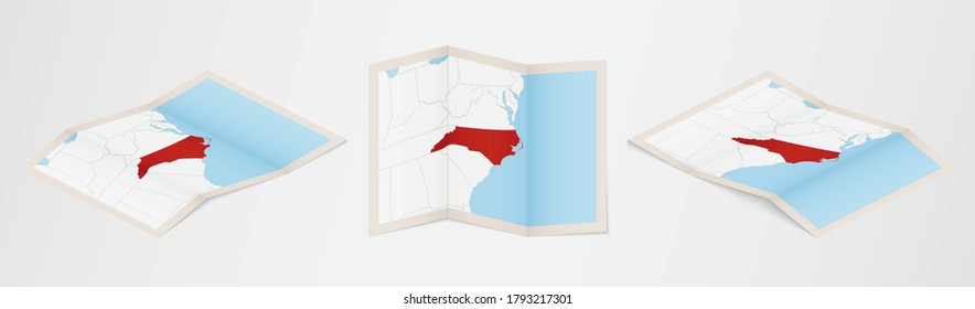 Folded Map North Carolina Three 260nw 1793217301 