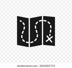 Folded Map silhouette Vector Art, Icon