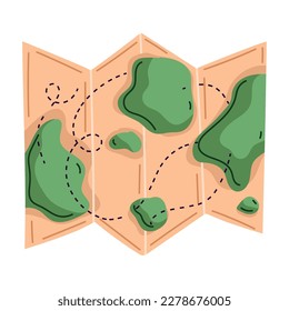icono de viaje de mapa plegado aislado