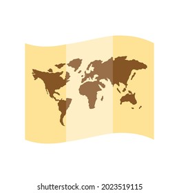 icono del mundo del mapa plegado aislado