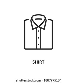 Folded mens shirts vector flat line icon