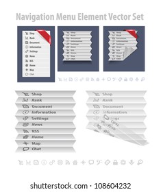Folded menu element. Vector illustration