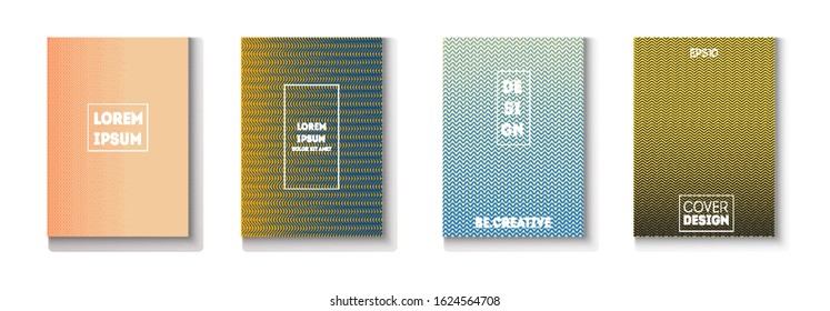 Folded Minimal Cover Vector Set. Cool Technology Wallpaper. Modern Flyer Texture Design. Pattern Gradient Overlay Business Folder. 80s Neon Music Poster. Minimal Covers Set. Glam Magazine Page.