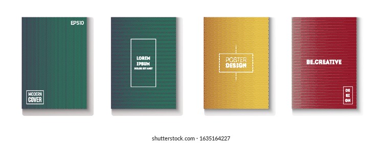 Folded Minimal Cover Vector Set. Light Magazine Page. Textured Gradient Overlay Business Folder. Modern Flyer Paper Design. 80s Neon Music Poster. Minimal Covers Set. Cool Technology Background.