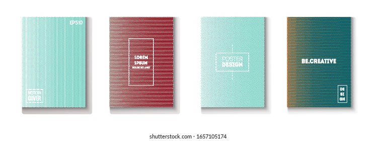 Folded Minimal Cover Vector Set. Cool Technology Wallpaper. Trendy Magazine Page. Modern Flyer Graphic Design. Textured Gradient Overlay Business Folder. Minimal Covers Set. 80s Neon Music Poster.