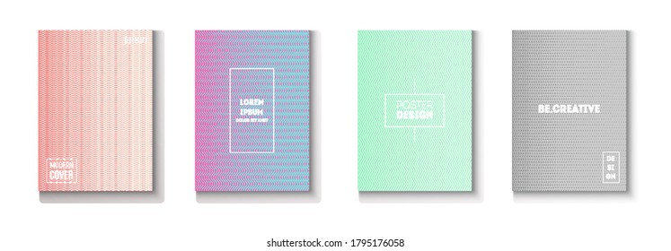 Folded Minimal Cover Vector Set. Pattern Gradient Overlay Business Folder. 80s Neon Music Poster. Glam Magazine Page. Modern Flyer Paper Design. Minimal Covers Set. Cool Technology Wallpaper.
