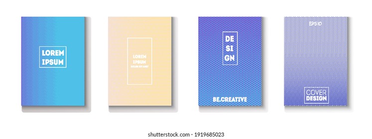 Folded Minimal Cover Vector Set. Pattern Gradient Overlay Business Folder. 80s Neon Music Poster. Cool Technology Background. Glam Magazine Page. Minimal Covers Set. Modern Flyer Texture Design.