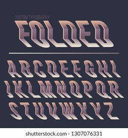 Folded modern typography font design