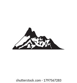 folded mountain over white background, silhouette style, vector illustration