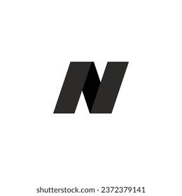 Folded N logo with white background