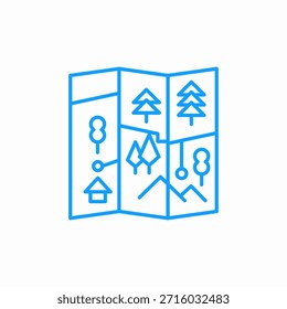Vector de signo de icono de mapa de naturaleza plegado