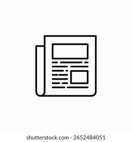 folded newspaper article icon sign vector